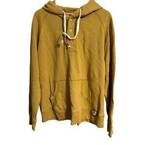 Margaritaville Mustard Yellow 3 Button Hoodie Sweatshirt Large